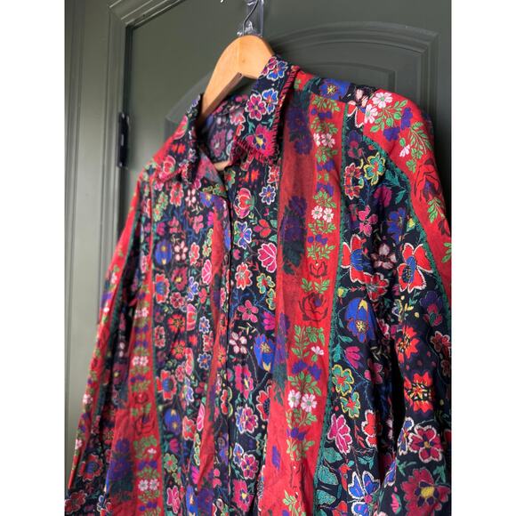 NWT Ro's Garden Farrah Long Kurta Kaftan Coverup Boho Resort Dress Yeshi Red XS - Picture 2 of 6